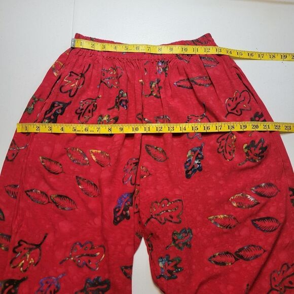 Young Fashion Vintage Red Patterned Culottes and Sleeveless Top Matching Set - Picture 10 of 12